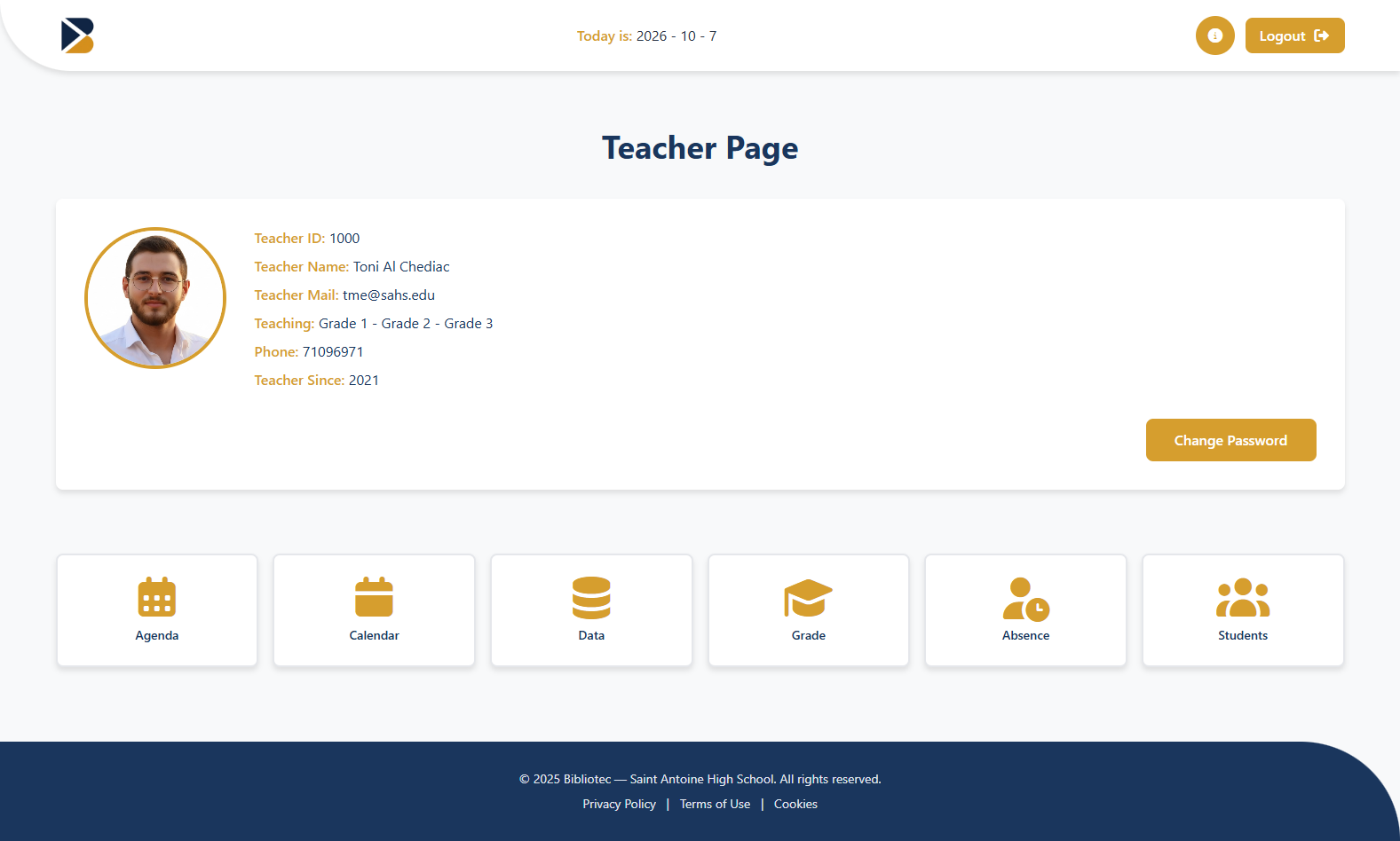 Bibliotec Student Information System